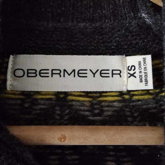Obermeyer Ivy Fair Isle Mock Neck 100% Wool Sweater in Coal Size XS - Picture 3 of 8